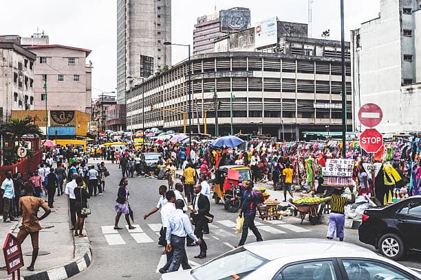 Lagos Island market trading activity